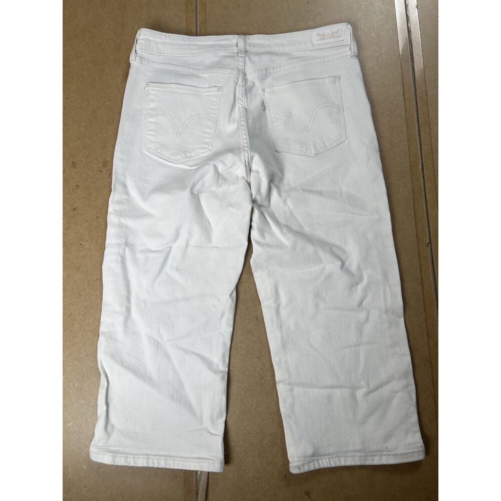 Levi's Pants Womens 8 White Denim Ankle Slim Stretch Pockets Zip Flat Front - Picture 8 of 8